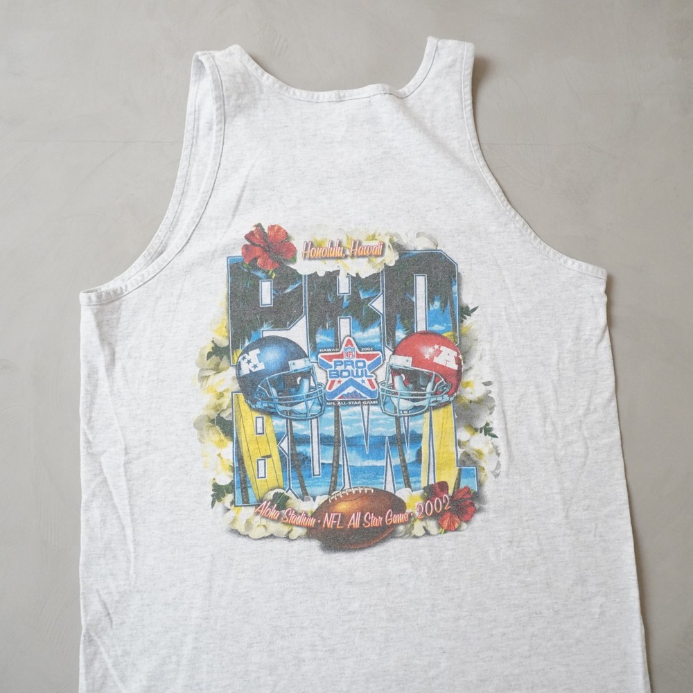 Vintage NFL Pro Bowl 2002 Tank Top Medium Mens Grey Hawaii Aloha Stadium